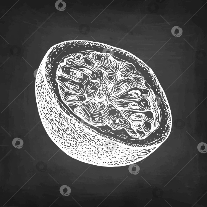 Скачать Набросок мелом с изображением маракуйи фотосток Ozero
