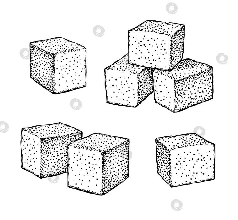 Скачать Набросок тушью в виде кубиков сахара. фотосток Ozero
