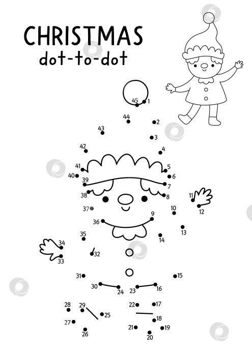 Скачать Рождественская векторная игра от точки к точке и раскрашивание с милым медведем, пьющим горячее какао. Черно-белая новогодняя игра "Соедини точки" для детей с символом праздника. Рабочий лист для печати "Зимняя линия" фотосток Ozero