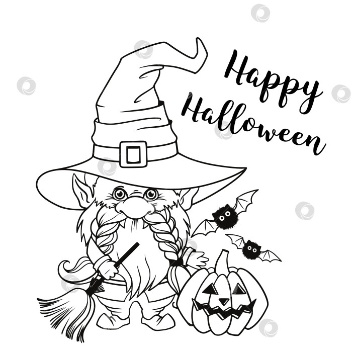 Скачать Гном для линейного искусства на Хэллоуин фотосток Ozero