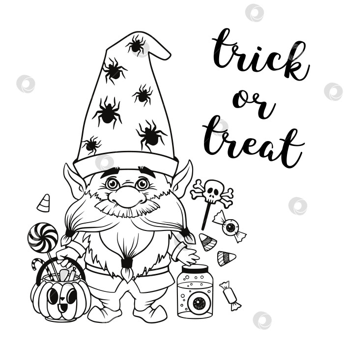 Скачать Гном для линейного искусства на Хэллоуин фотосток Ozero