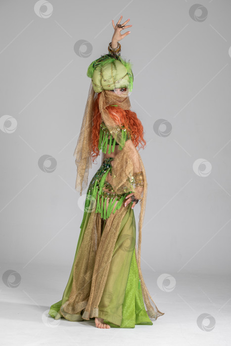 Скачать Портрет рыжеволосой женщины в танцевальном костюме фотосток Ozero