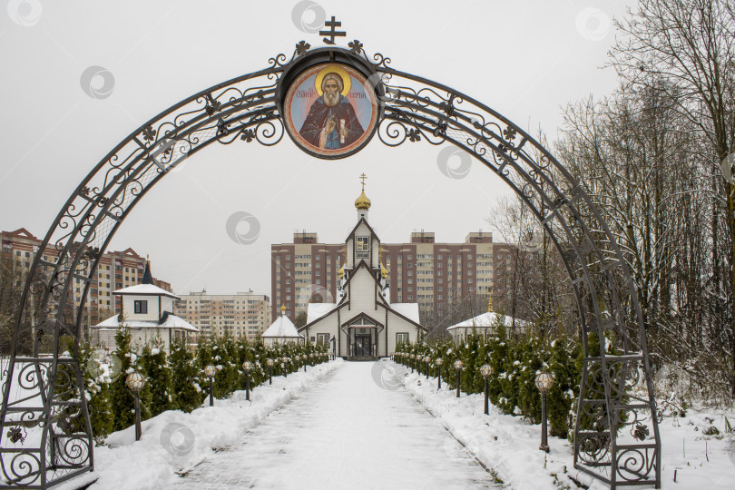 Скачать Вологда. Россия. Ноябрь 2025. Церковь с колокольней в зимний день. фотосток Ozero