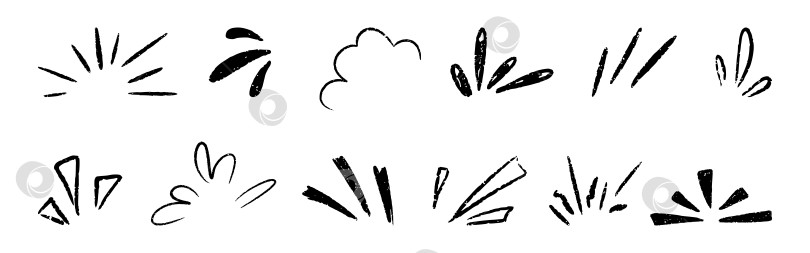 Скачать Выразительный восклицательный рисунок в стиле манга-комиксов. Элемент мерцающей линии с неожиданным всплеском и искрящимся лучом. Нарисованные вручную солнечные блики, блеск и мелковая подсветка для привлечения внимания. Векторная иллюстрация фотосток Ozero