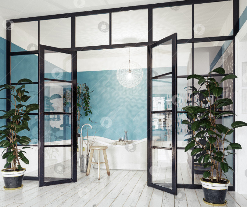 Скачать современный интерьер ванной комнаты. фотосток Ozero