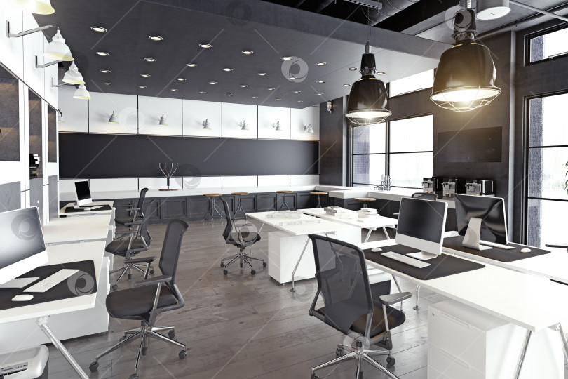 Скачать современный уютный офис в стиле лофт фотосток Ozero