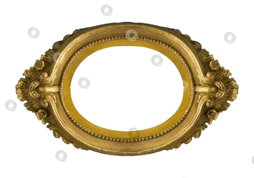 Скачать Золотая рамка для картин, зеркал или фотографий на белом фоне фотосток Ozero