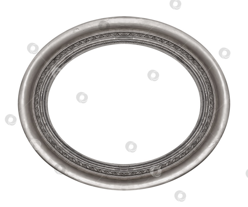 Скачать Серебряная рамка для картин, зеркал или фотографий на белом фоне фотосток Ozero