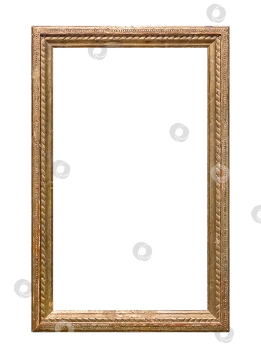 Скачать Панорамная золотая рамка для картин, зеркал или фотографий на белом фоне фотосток Ozero