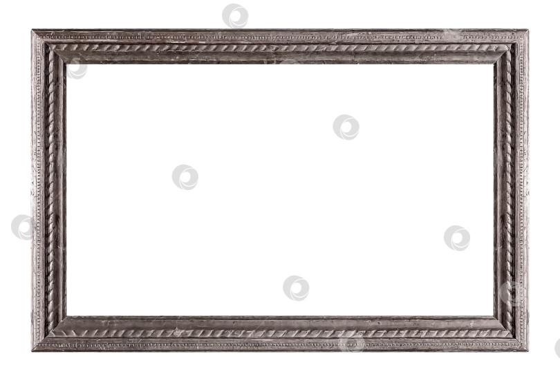 Скачать Серебряная рамка для картин, зеркал или фотографий на белом фоне фотосток Ozero