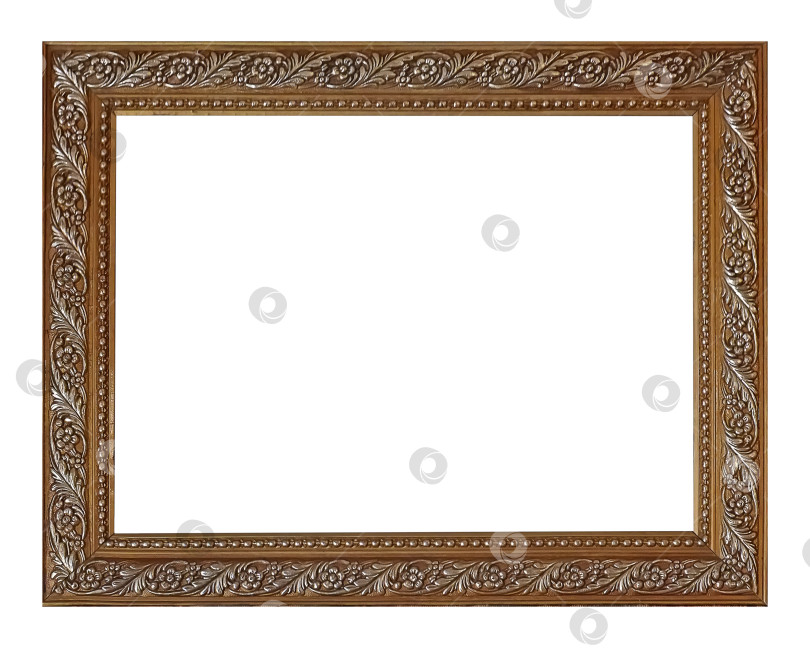 Скачать Деревянная рамка для картин, зеркал или фотографий на белом фоне фотосток Ozero