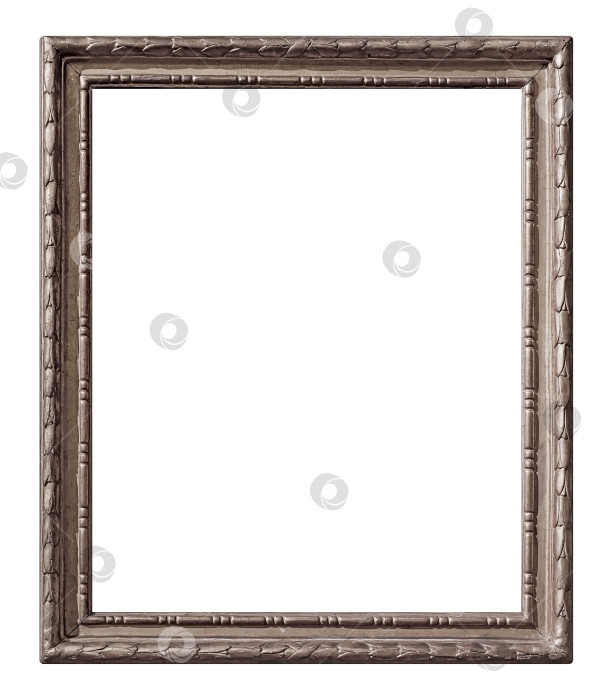 Скачать Серебряная рамка для картин, зеркал или фотографий на белом фоне фотосток Ozero
