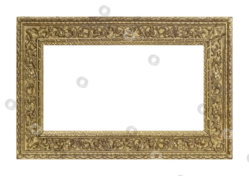 Скачать Панорамная золотая рамка для картин, зеркал или фотографий на белом фоне фотосток Ozero