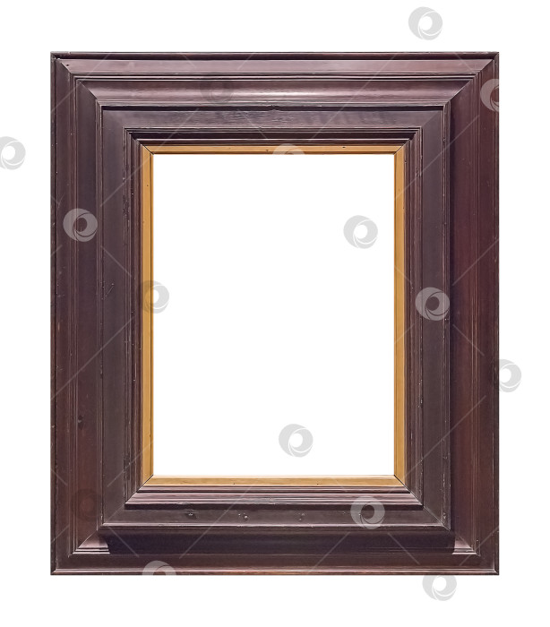 Скачать Деревянная рамка для картин, зеркал или фотографий на белом фоне фотосток Ozero
