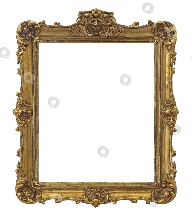 Скачать Золотая рамка для картин, зеркал или фотографий на белом фоне фотосток Ozero