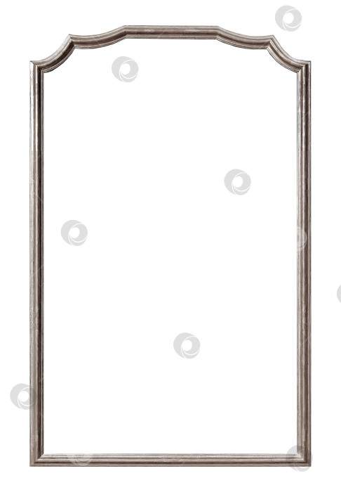 Скачать Серебряная рамка для картин, зеркал или фотографий на белом фоне фотосток Ozero