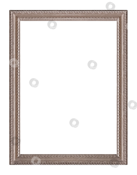 Скачать Серебряная рамка для картин, зеркал или фотографий на белом фоне фотосток Ozero