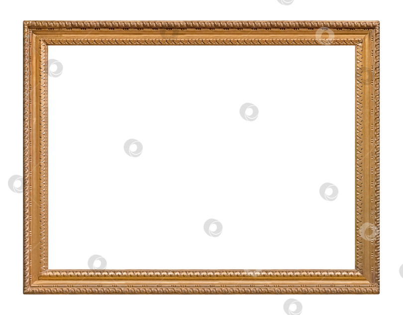 Скачать Золотая рамка для картин, зеркал или фотографий на белом фоне фотосток Ozero