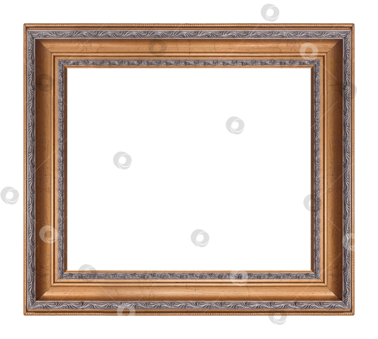 Скачать Деревянная рамка для картин, зеркал или фотографий на белом фоне фотосток Ozero