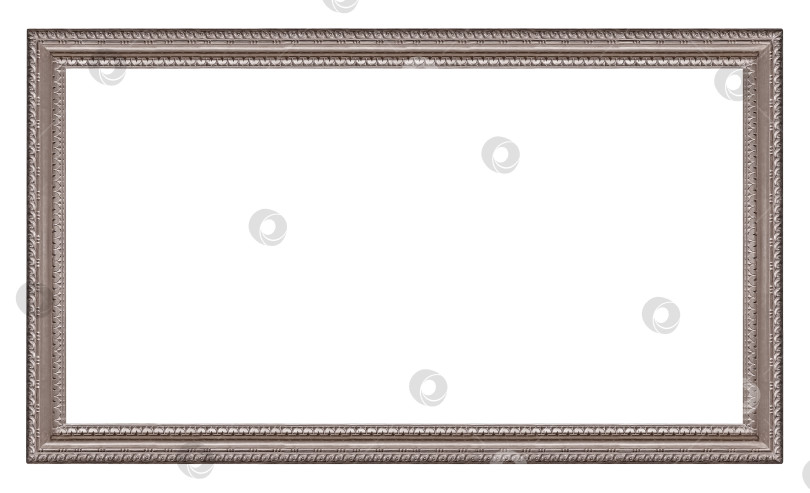 Скачать Панорамная серебряная рамка для картин, зеркал или фотографий на белом фоне фотосток Ozero