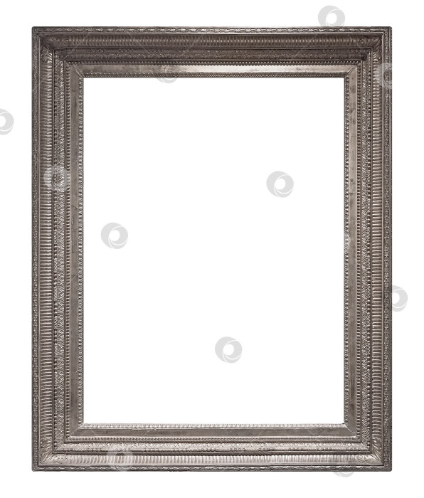 Скачать Серебряная рамка для картин, зеркал или фотографий на белом фоне фотосток Ozero