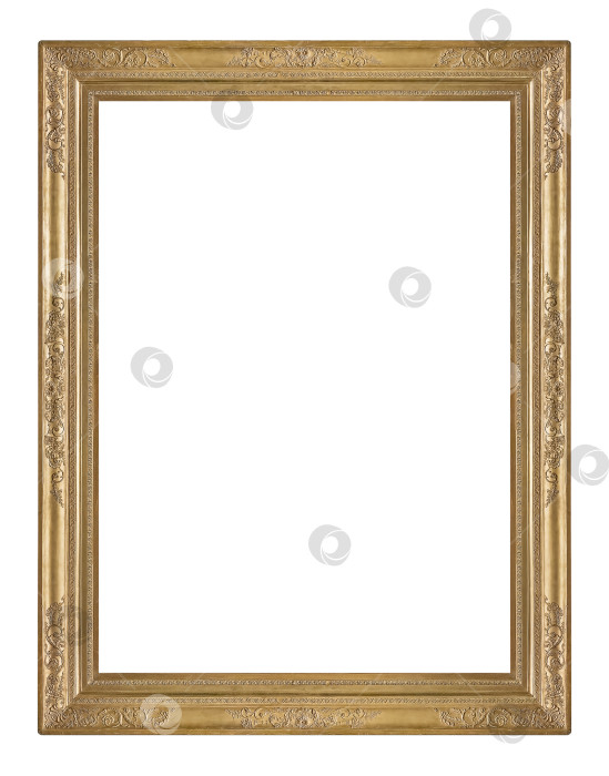 Скачать Золотая рамка для картин, зеркал или фотографий на белом фоне фотосток Ozero