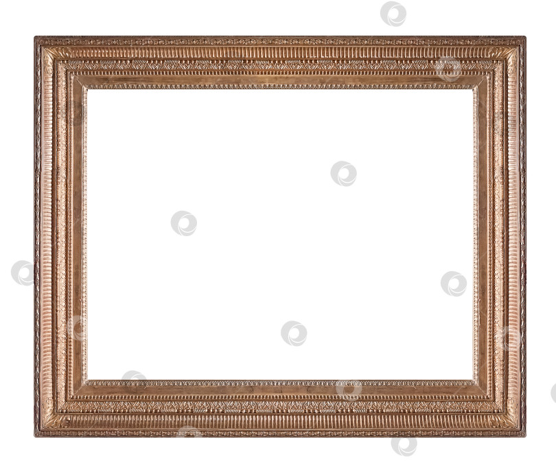 Скачать Золотая рамка для картин, зеркал или фотографий на белом фоне фотосток Ozero