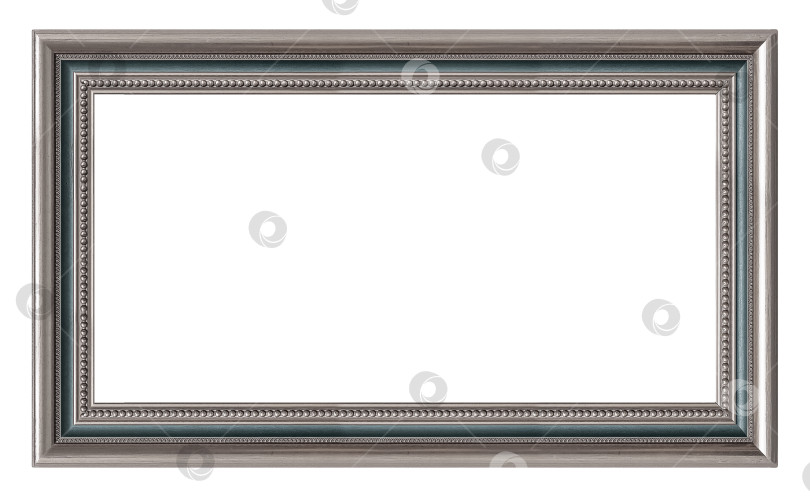 Скачать Панорамная серебряная рамка для картин, зеркал или фотографий на белом фоне фотосток Ozero