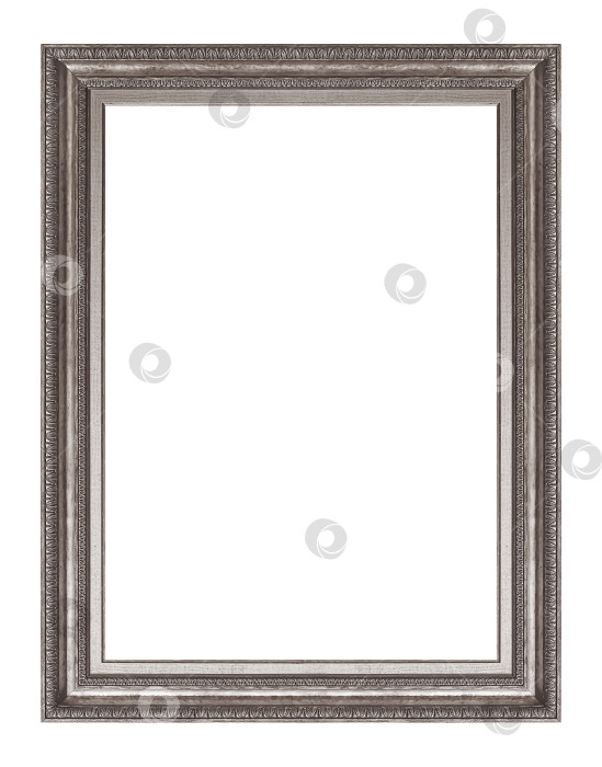 Скачать Серебряная рамка для картин, зеркал или фотографий на белом фоне фотосток Ozero