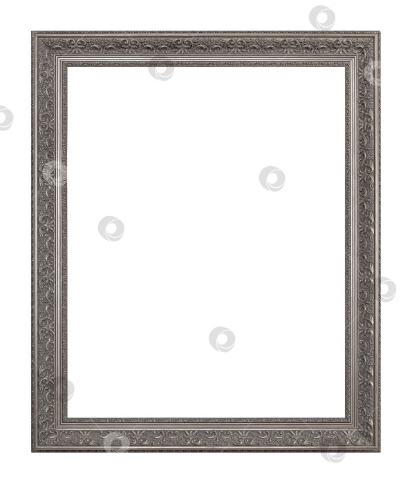 Скачать Серебряная рамка для картин, зеркал или фотографий на белом фоне фотосток Ozero