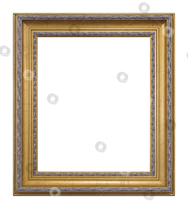 Скачать Золотая рамка для картин, зеркал или фотографий на белом фоне фотосток Ozero