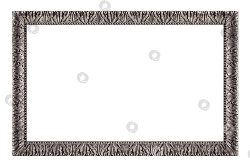 Скачать Панорамная серебряная рамка для картин, зеркал или фотографий на белом фоне фотосток Ozero