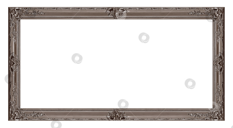 Скачать Панорамная серебряная рамка для картин, зеркал или фотографий на белом фоне фотосток Ozero