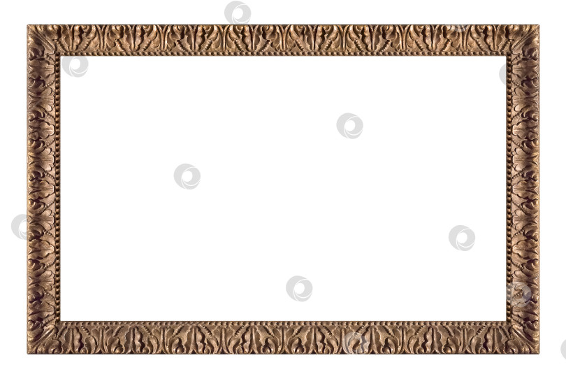Скачать Панорамная золотая рамка для картин, зеркал или фотографий на белом фоне фотосток Ozero