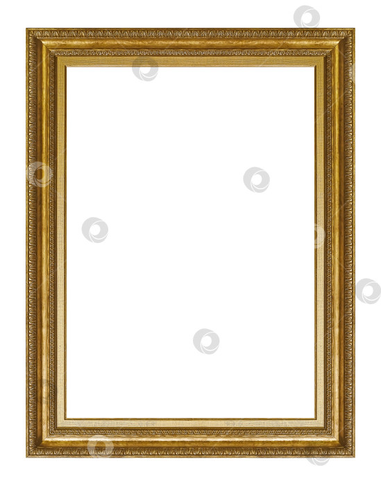 Скачать Золотая рамка для картин, зеркал или фотографий на белом фоне фотосток Ozero