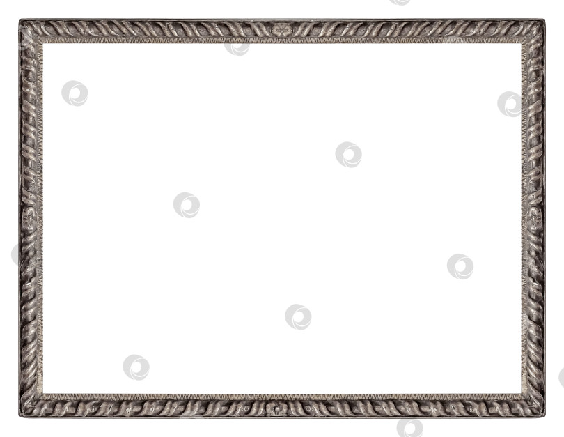 Скачать Серебряная рамка для картин, зеркал или фотографий на белом фоне. Элемент дизайна с контуром вырезки фотосток Ozero