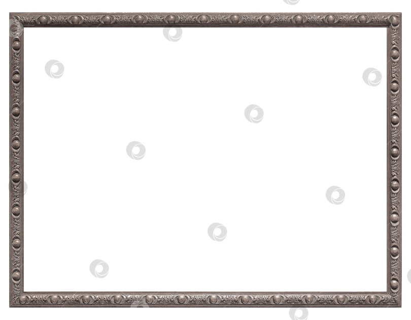 Скачать Серебряная рамка для картин, зеркал или фотографий на белом фоне фотосток Ozero