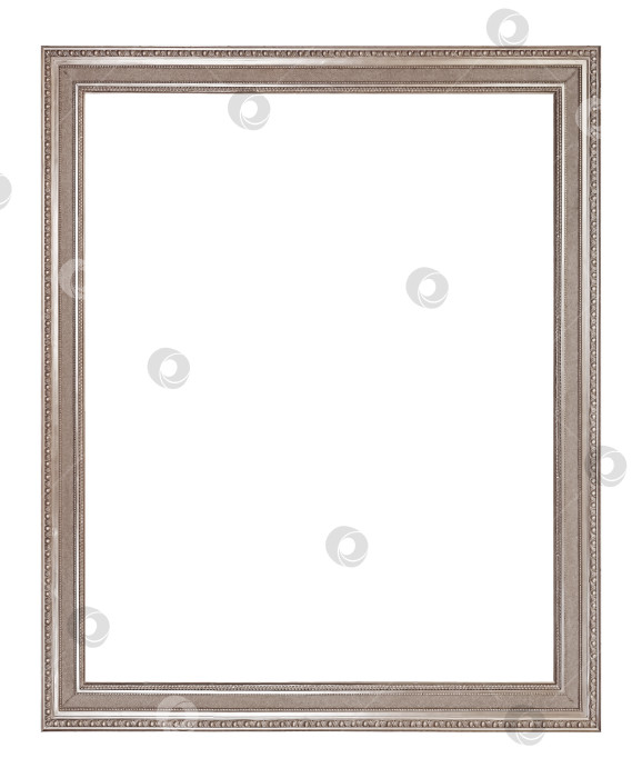 Скачать Серебряная рамка для картин, зеркал или фотографий на белом фоне фотосток Ozero