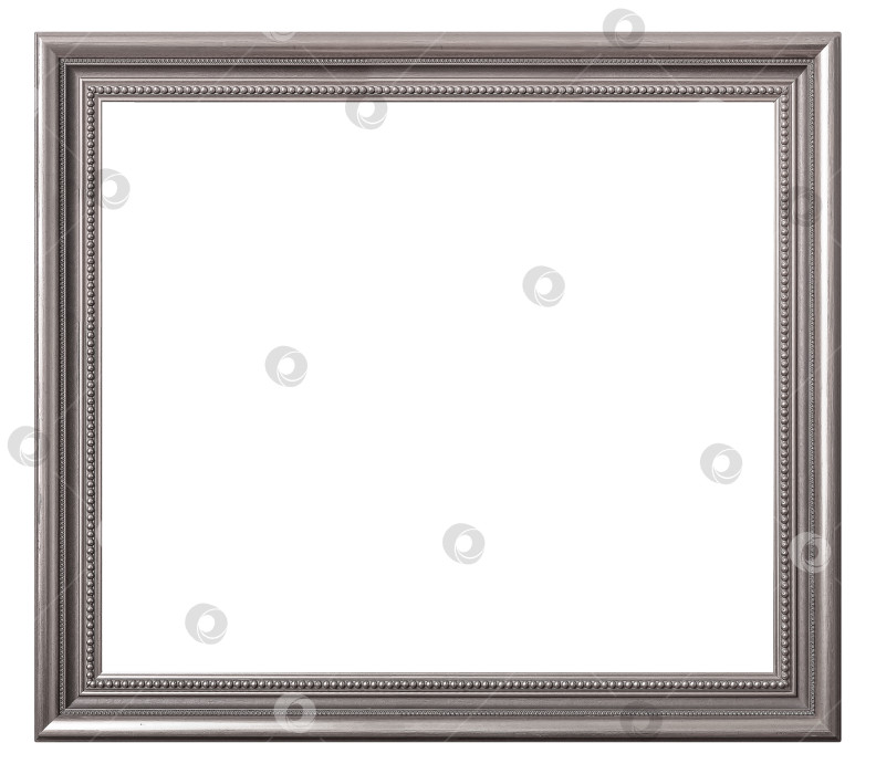 Скачать Серебряная рамка для картин, зеркал или фотографий на белом фоне фотосток Ozero