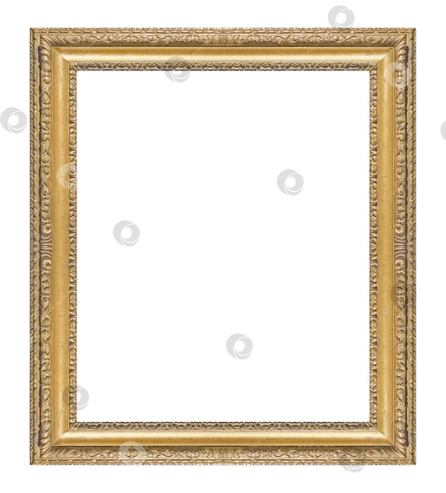 Скачать Золотая рамка для картин, зеркал или фотографий на белом фоне фотосток Ozero