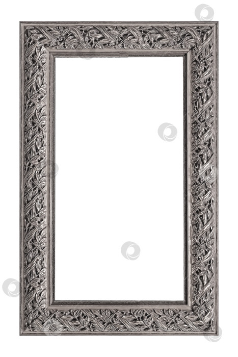 Скачать Панорамная серебряная рамка для картин, зеркал или фотографий на белом фоне фотосток Ozero