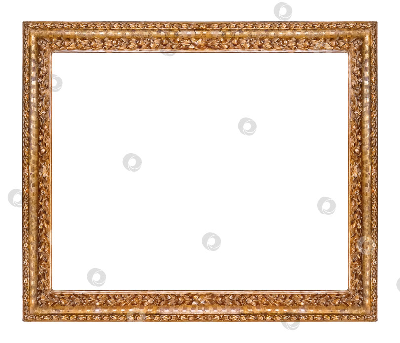 Скачать Золотая рамка для картин, зеркал или фотографий на белом фоне фотосток Ozero