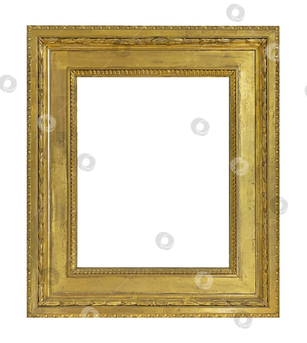 Скачать Золотая рамка для картин, зеркал или фотографий на белом фоне фотосток Ozero