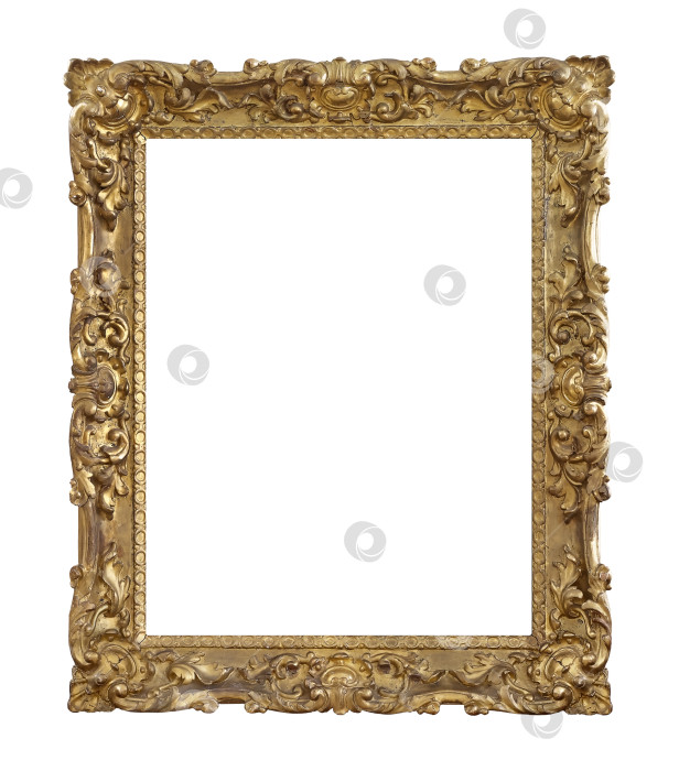 Скачать Золотая рамка для картин, зеркал или фотографий на белом фоне фотосток Ozero