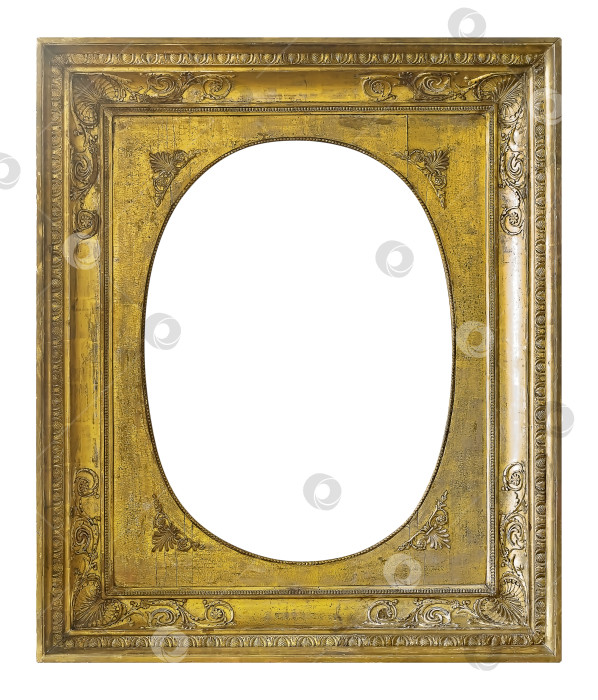 Скачать Золотая рамка для картин, зеркал или фотографий на белом фоне фотосток Ozero