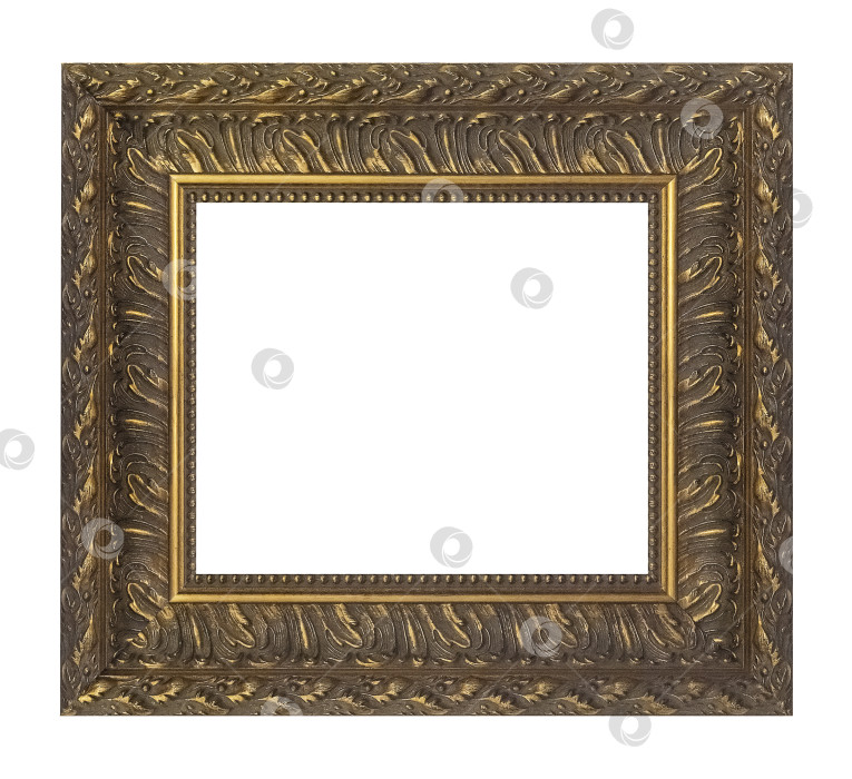 Скачать Золотая рамка для картин, зеркал или фотографий на белом фоне фотосток Ozero