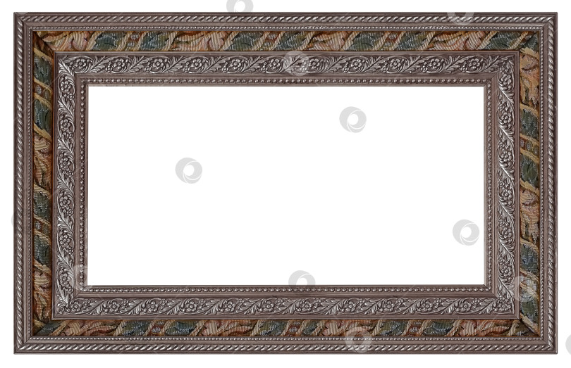 Скачать Панорамная серебряная рамка для картин, зеркал или фотографий на белом фоне фотосток Ozero