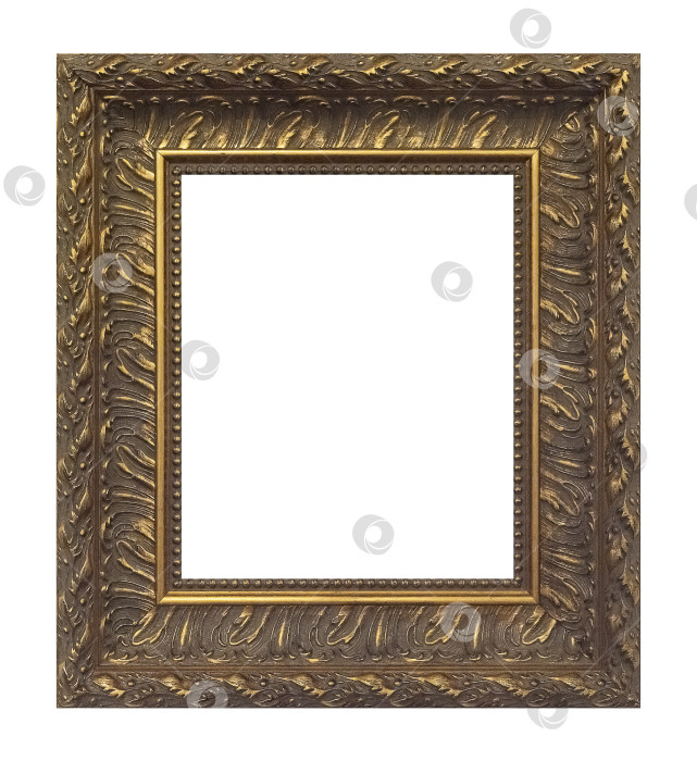 Скачать Золотая рамка для картин, зеркал или фотографий на белом фоне фотосток Ozero