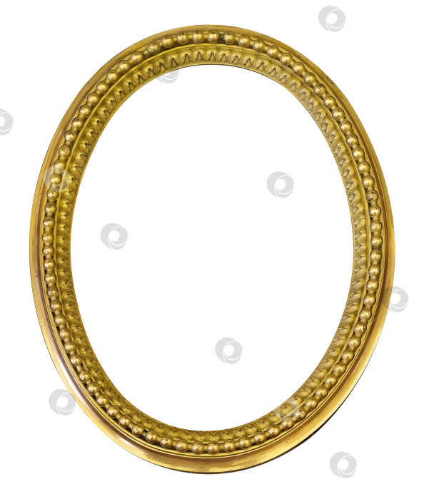 Скачать Золотая рамка для картин, зеркал или фотографий на белом фоне. Элемент дизайна с контуром вырезки фотосток Ozero