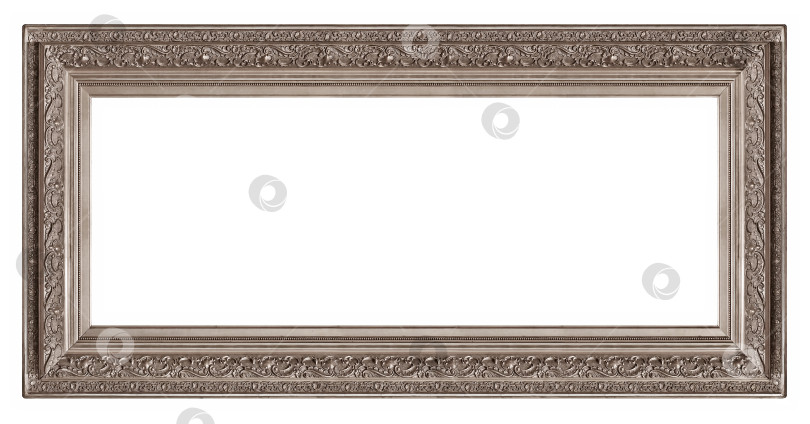 Скачать Панорамная серебряная рамка для картин, зеркал или фотографий на белом фоне фотосток Ozero